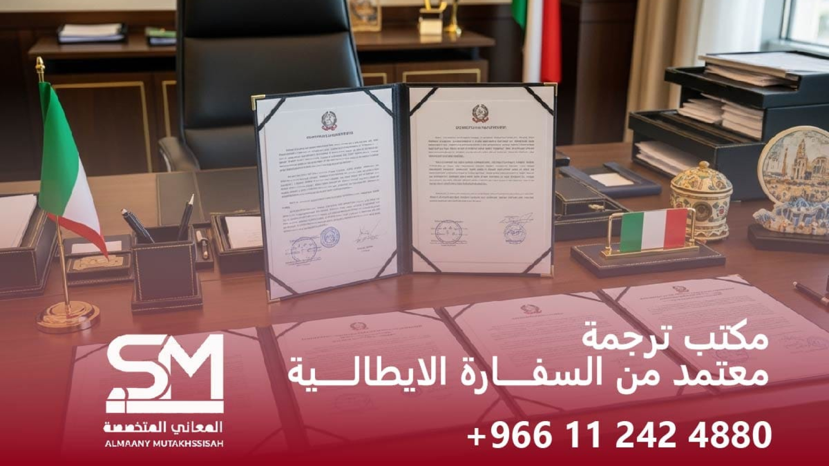 مكتب ترجمة معتمد من السفارة الإيطالية